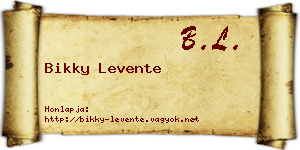 Bikky Levente névjegykártya